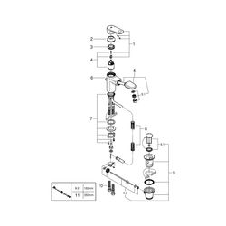 Grohe Europlus Einhand-Waschtischbatterie mit herausziehbarem Auslauf, 1-Loch-Montage, ... GROHE-33155002 4005176865947 (Abb. 1)