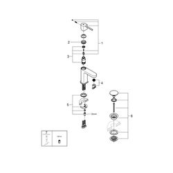 Grohe Plus Einhand-Waschtischbatterie, S-Size, 1-Loch-Montage, glatter Körper, Push-Ope... GROHE-33163003 4005176529702 (Abb. 1)