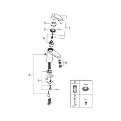 Grohe Eurodisc Cosmopolitan 1-Loch-Einhand-Waschtischbatterie, S-Size, versenkbare Kett... GROHE-3317820E 4005176908828 (Abb. 1)
