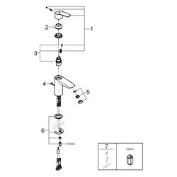 Grohe Eurosmart Einhand-Waschtischbatterie, S-Size, Temperaturbegrenzer, versenkbare Ke... GROHE-33188003 4005176613203 (Abb. 1)
