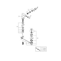 Grohe Plus Einhand-Bidetbatterie, 1-Loch-Montage, 1 1/4" Zugstangen-Garnitur, Chrom, 33... GROHE-33241003 4005176529849 (Abb. 1)