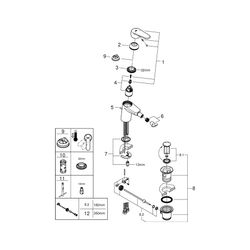 Grohe Eurodisc Cosmopolitan Einhand-Bidetbatterie, 1-Loch-Montage, 1 1/4" Zugstangen-Ga... GROHE-33244002 4005176888779 (Abb. 1)