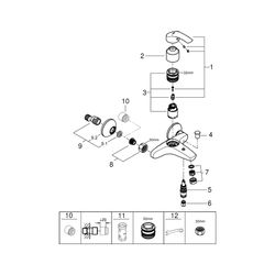 Grohe Eurosmart Einhand-Wannenbatterie, Wandmontage, Chrom, 33300002... GROHE-33300002 4005176862182 (Abb. 1)