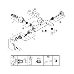 Grohe Plus Einhand-Wannenbatterie, Wandmontage, Hard Graphite gebürstet, 33553AL3... GROHE-33553AL3 4005176585678 (Abb. 1)