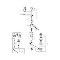 Grohe Eurostyle Cosmopolitan Einhand-Bidetbatterie, 1-Loch-Montage, 1 1/4" Zugstangen-G... GROHE-33565002 4005176887000 (Abb. 1)