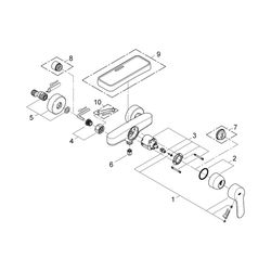 Grohe Eurostyle Cosmopolitan Einhand-Brausebatterie Wandmontage, Chrom, 33590002... GROHE-33590002 4005176887048 (Abb. 1)