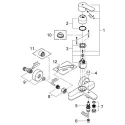Grohe Eurostyle Cosmopolitan Einhand-Wannenbatterie, Wandmontage, Chrom, 33591002... GROHE-33591002 4005176887123 (Abb. 1)
