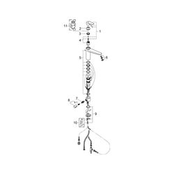Grohe Eurodisc 1-Loch-Einhand-Spültischbatterie C flacher Auslauf Gussauslauf, Chrom, 3... GROHE-33770002 4005176888137 (Abb. 1)