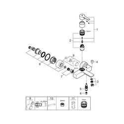 Grohe Lineare Einhand-Wannenbatterie, Wandmontage, mit Temperaturbegrenzer, Supersteel,... GROHE-33849DC1 4005176412783 (Abb. 1)