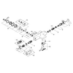 Grohe Grohtherm 2000 Thermostat-Wannenbatterie Wandmontage, Chrom, 34174001... GROHE-34174001 4005176926426 (Abb. 1)