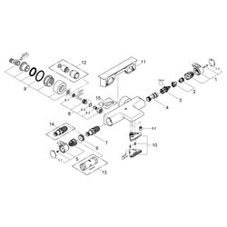 Grohe Grohtherm 2000 Thermostat-Wannenbatterie, Wandmontage, mit Duschablage, Chrom, 34... GROHE-34464001 4005176926433 (Abb. 1)