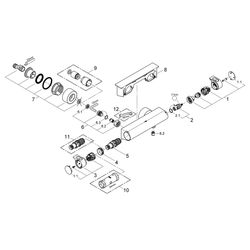 Grohe Grohtherm 2000 Thermostat-Brausebatterie, Wandmontage, mit Duschablage, Chrom, 34... GROHE-34469001 4005176926396 (Abb. 1)