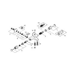 Grohe Grohtherm 800 Thermostat-Wannenbatterie, Wandmontage, eigensicher, Chrom, 3456700... GROHE-34567000 4005176310157 (Abb. 1)