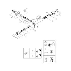 Grohe Thermostat-Brausebatterie Grohtherm 800 C Wandmontage, Chrom, 34765000... GROHE-34765000 4005176612022 (Abb. 1)