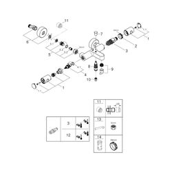 Grohe Grohtherm 800 C Thermostat-Wannenbatterie Wandmontage, Chrom, 34766000... GROHE-34766000 4005176612039 (Abb. 1)