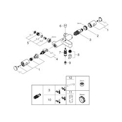 Grohe Grohtherm 800 Cosmopolitan Thermostat-Wannenbatterie, Wandmontage, ohne Anschlüss... GROHE-34770000 4005176612077 (Abb. 1)