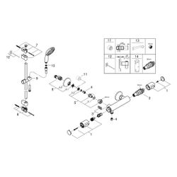 Grohe Grohtherm 500 Thermostat-Brausebatterie, mit Tempesta Brausestangenset 900mm, 1 S... GROHE-34797001 4005176766503 (Abb. 1)
