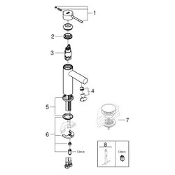 Grohe Essence Einhand-Waschtischbatterie, S-Size, glatter Körper, fester Auslauf, Chrom... GROHE-34813001 4005176698392 (Abb. 1)