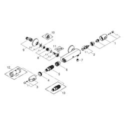 Grohe Grohtherm 1000 Thermostat-Brausebatterie, Wandmontage, Chrom, 34814003... GROHE-34814003 4005176695728 (Abb. 1)