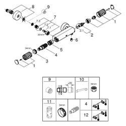 Grohe Grohtherm 1000 Performance Thermostat-Brausebatterie, Wandmontage, Chrom, 3482700... GROHE-34827000 4005176698651 (Abb. 1)