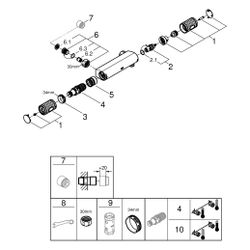 Grohe Grohtherm 1000 Performance Thermostat-Brausebatterie, Wandmontage, ohne Anschlüss... GROHE-34828000 4005176698668 (Abb. 1)