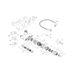 Grohe Grohtherm XL Thermostatbatterie, DN 25, Wandmontage, Einsatzbereich 9l/min bis 14... GROHE-35085000 4005176207068 (Abb. 1)