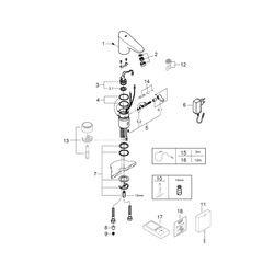 Grohe Infrarot-Elektronik für Waschtisch Europlus E, mit Mischung, mit Steckertrafo 100... GROHE-36015001 4005176929359 (Abb. 1)