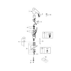 Grohe Infrarot-Elektronik für Waschtisch Europlus E, ohne Mischung, mit 6V Lithium-Batt... GROHE-36208001 4005176929380 (Abb. 1)