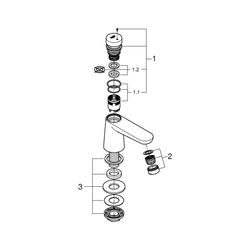 Grohe Eurosmart CT Selbstschluss-Standventil, ohne Mischung, Markierung Blau/Rot, Chrom... GROHE-36265000 4005176893131 (Abb. 1)