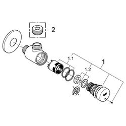 Grohe Eurosmart CT Selbstschluss-Brauseventil, Aufputz-Montage, ohne Mischung, Markieru... GROHE-36267000 4005176893155 (Abb. 1)