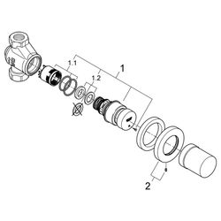 Grohe Eurosmart CT Selbstschluss-Durchgangsventil, Wandeinbau, Chrom, 36268000... GROHE-36268000 4005176893162 (Abb. 1)