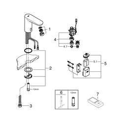 Grohe Infrarot-Elektronik für Waschtisch Eurosmart CE, DN 15, ohne Mischung, mit 6V Lit... GROHE-36271000 4005176893193 (Abb. 1)
