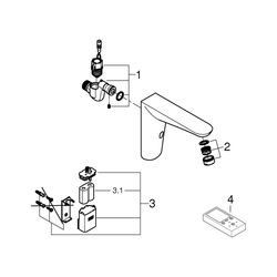 Grohe Infrarot-Elektronik für Waschtisch-Wandarmatur Eurosmart CE, ohne Mischung, 6V Li... GROHE-36274000 4005176893223 (Abb. 1)