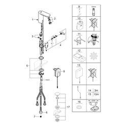 Grohe Infrarot-Elektronik für Waschtisch Eurosmart CE, Mischung, variabler Temperaturbe... GROHE-36324001 4005176305757 (Abb. 1)