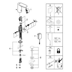 Grohe Infrarot-Elektronik für Waschtisch Eurosmart CE, M-Size, mit Mischung, Steckertra... GROHE-36325002 4005176318771 (Abb. 1)