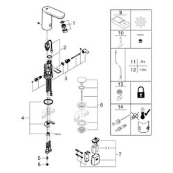 Grohe Infrarot-Elektronik für Waschtisch Eurosmart CE, M-Size, mit Mischung, 6V Lithium... GROHE-36327002 4005176695599 (Abb. 1)