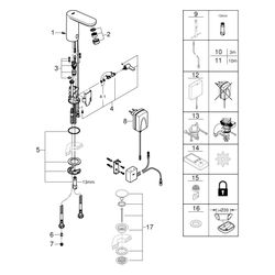 Grohe Infrarot-Elektronik für Waschtisch Eurosmart Cosmopolitan E Bluetooth, mit Mischu... GROHE-36413000 4005176320576 (Abb. 1)