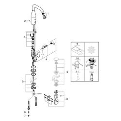 Grohe Essence Infrarot-Elektronik-Waschtischarmatur, DN 15, 6V, mit Mischung, variabel ... GROHE-36445DC0 4005176686542 (Abb. 1)
