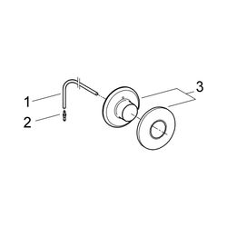 Grohe Pneumatik-Betätigung, Druckknopf, Rosette D 100mm, ohne Abdeckplatte, Chrom, 3706... GROHE-37060000 4005176142901 (Abb. 1)