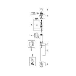 Grohe Urinal-Druckspüler Rondo DN 15 ohne Vorabsperrung, Chrom, 37346000... GROHE-37346000 4005176837982 (Abb. 1)