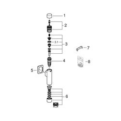 Grohe Rondo A.S. WC-Druckspüler DN 20, integrierte Vorabsperrung, für Flach- und Tiefsp... GROHE-37349000 4005176838002 (Abb. 1)