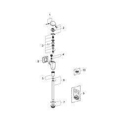 Grohe Urinal-Spüler DN 15 Aufputz mit Rosette Spülrohr Innenverbind., Chrom, 37437000... GROHE-37437000 4005176936227 (Abb. 1)