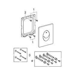 Grohe Skate Air WC-Betätigung, 156x197mm, senkrechte Montage, 2-Mengen/Start/Stopp, für... GROHE-38505000 4005176290053 (Abb. 1)