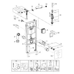 Grohe Wand-WC-Element Rapid SL, 1,13m Bauhöhe, für Vorwand-/Ständerwandmontage, mit Wan... GROHE-38536001 4005176863929 (Abb. 1)