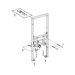 Grohe Bidet-Element Rapid SL, 1,00m Bauhöhe, für Vorwand- oder Ständerwandmontage, 2 sc... GROHE-38545000 4005176291272 (Abb. 1)