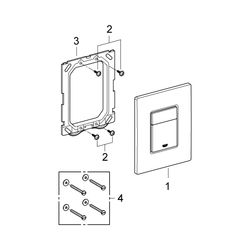 Grohe Skate Cosmopolitan WC-Betätigung, 156x197mm, senkrechte und waagerechte Montage, ... GROHE-38732SH0 4005176836138 (Abb. 1)