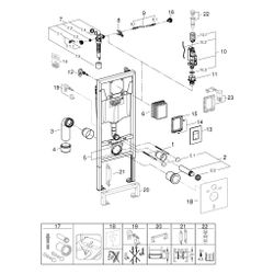 Grohe 3-in-1 Set für WC Rapid SL, Element für WC 1,13m Bauhöhe, Wandwinkel, WC-Betätigu... GROHE-38772001 4005176863288 (Abb. 1)