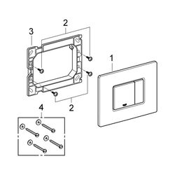 Grohe Skate Cosmopolitan WC-Betätigung, 156x197mm, waagerechte Montage, 2-Mengen- und S... GROHE-38776SD0 4005176853555 (Abb. 1)