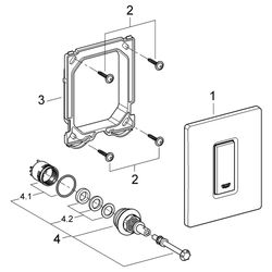 Grohe Skate Cosmopolitan Urinal-Betätigung, 116x144mm, Fertigmontageset für Rapido U od... GROHE-38784P00 4005176855542 (Abb. 1)