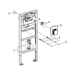 Grohe Rapid SL Urinal-Montageelement Trockenbau, Rapido U, BH 113-130cm, höhenverstellb... GROHE-38786001 4005176864025 (Abb. 1)